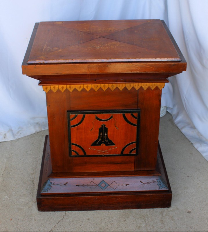 Antique Large Victorian Walnut Pedestal –Mason Lodge Pedestal Stand gallery