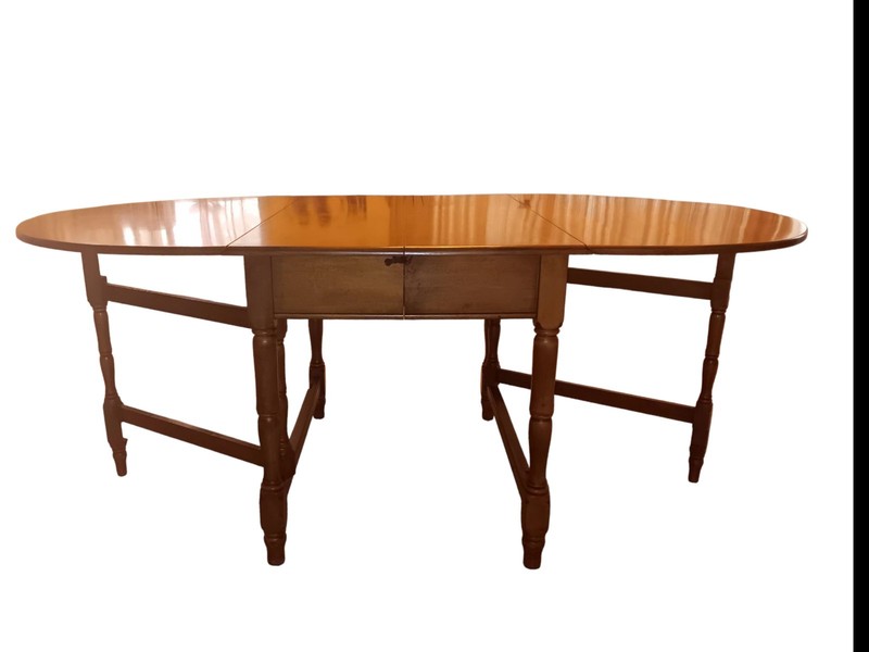 Large Solid Wood Drop Leaf Swing Gate Leg Diningroom Table gallery
