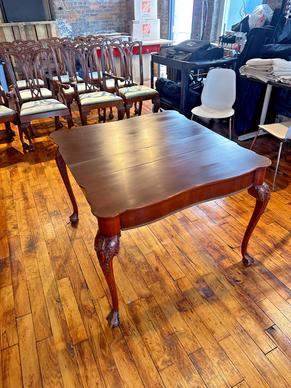 Rare Antique Chippendale Style Mahogany Fold-Over Table – Ball & Claw Feet gallery