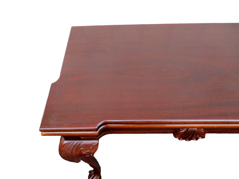 63334 GEORGIAN FURNISHINGS Solid Mahogany Flip Top Game Table w/ Drawer gallery