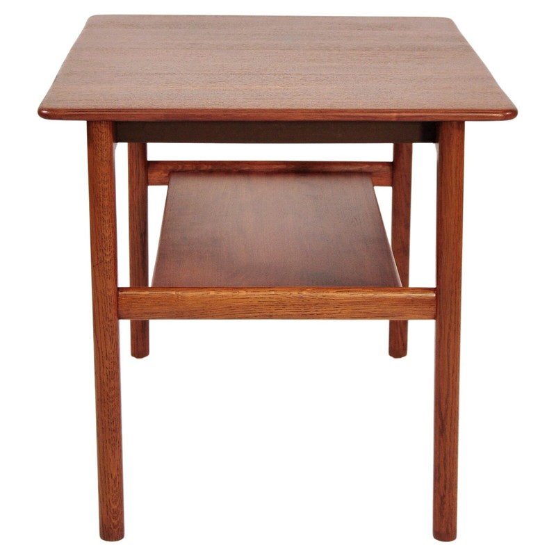 Rare! Hans Wegner Danish Modern Teak Tray Table Tray for Johannes Hansen 1950s gallery