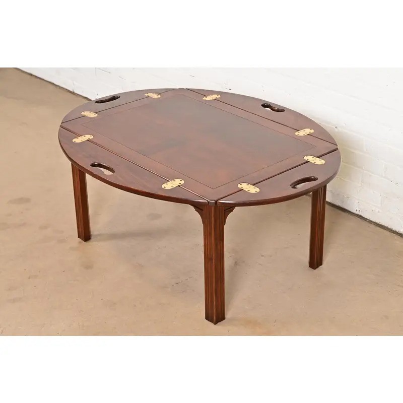 Baker Furniture Chippendale Mahogany Butler’s Coffee Table