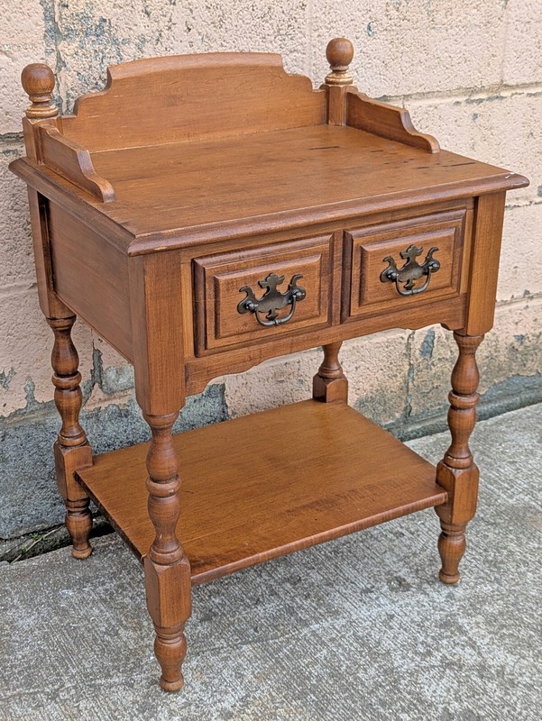 Vintage Antique Heywood Wakefield Maple Wood Side Table Night Stand Writing Desk