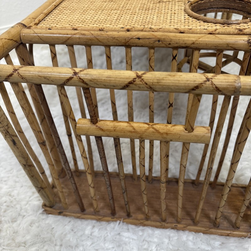 VTG 1970s Bamboo and Rattan Bed Tray Breakfast Tray Lap Desk Cup Magazine Holder gallery