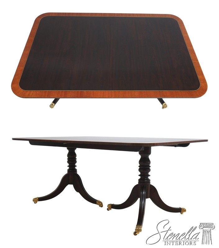 L69294: STICKLEY Colonial Williamsburg Mahogany Banded Inlaid Dining Table