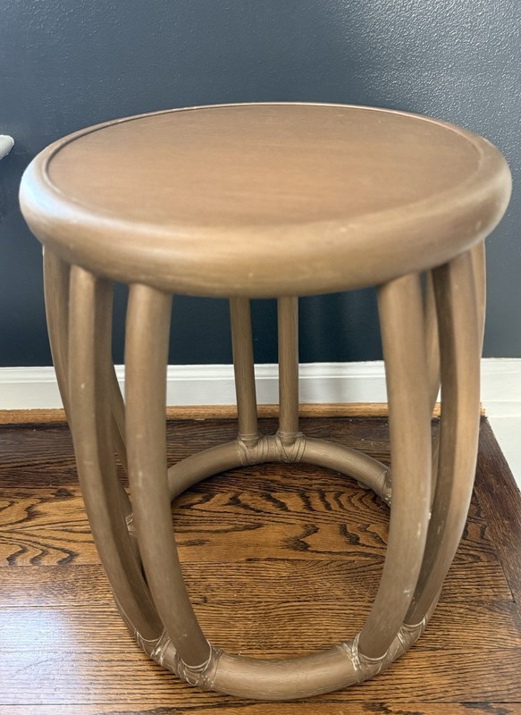 Vintage McGuire Rattan Drum Side Table or Stool