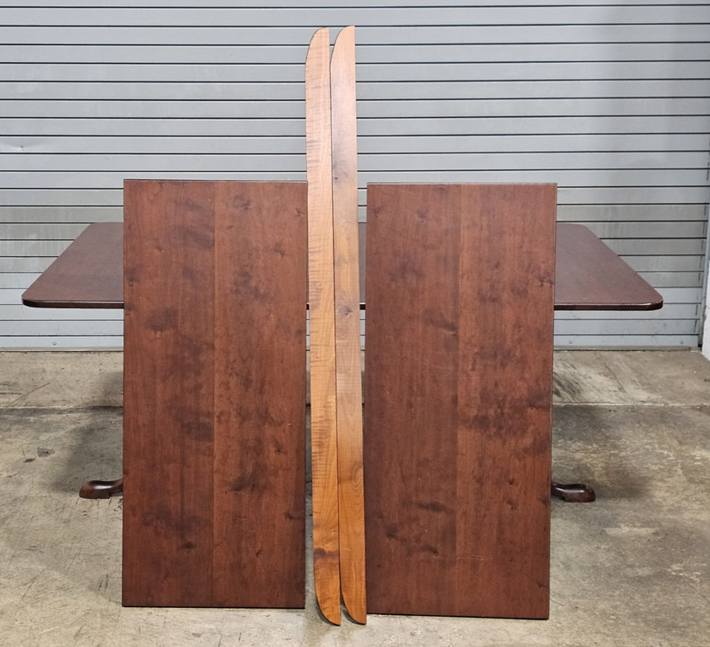 Eldred Wheeler Solid Cherry Two Pedestal Dining Table 2 Leaves Benchmade gallery