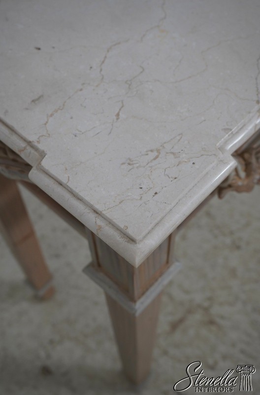 L69951: Italian Neoclassical Travertine Granite Top Console Table gallery