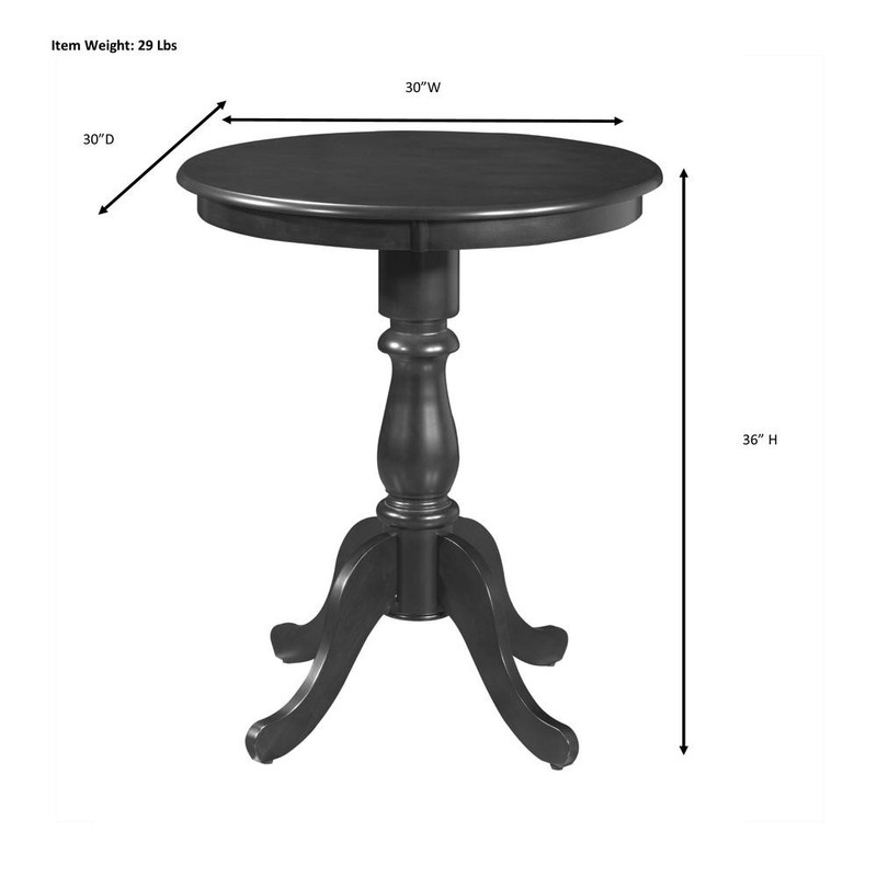 Fairview 36" Round Pedestal Bar Table - Espresso gallery