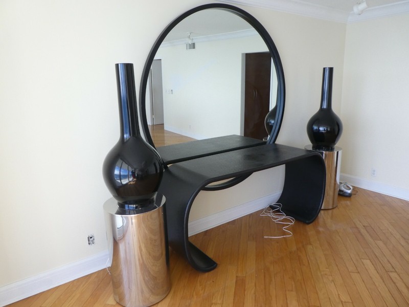 1970'S DESIGNER SCROLLED LEG CONSOLE TABLE gallery