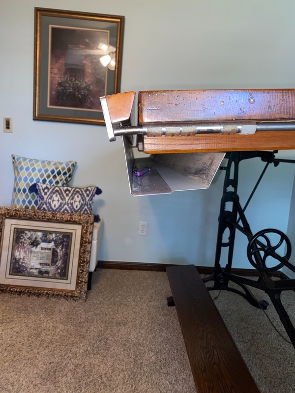 antique cast iron drafting table Keuffel & Esser excellent cond. American Eagle gallery
