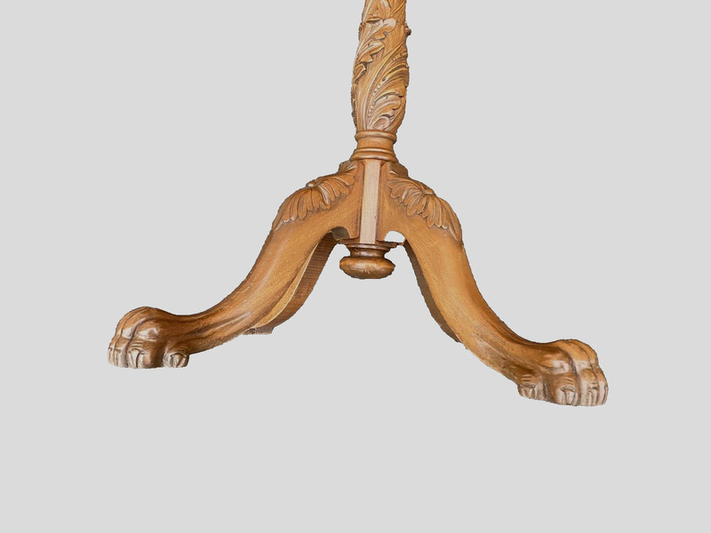 65053 Solid Mahogany Custom Hand Carved Tilt Top Lamp Table Stand gallery