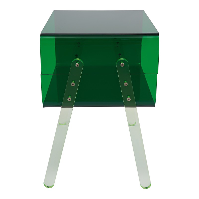 Green Acrylic Side Table Minimalist Sleek Edges for Living Room Bedroom Decor gallery