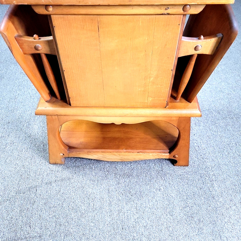 Vintage Mid Century Solid Walnut Smoke Stand Table gallery