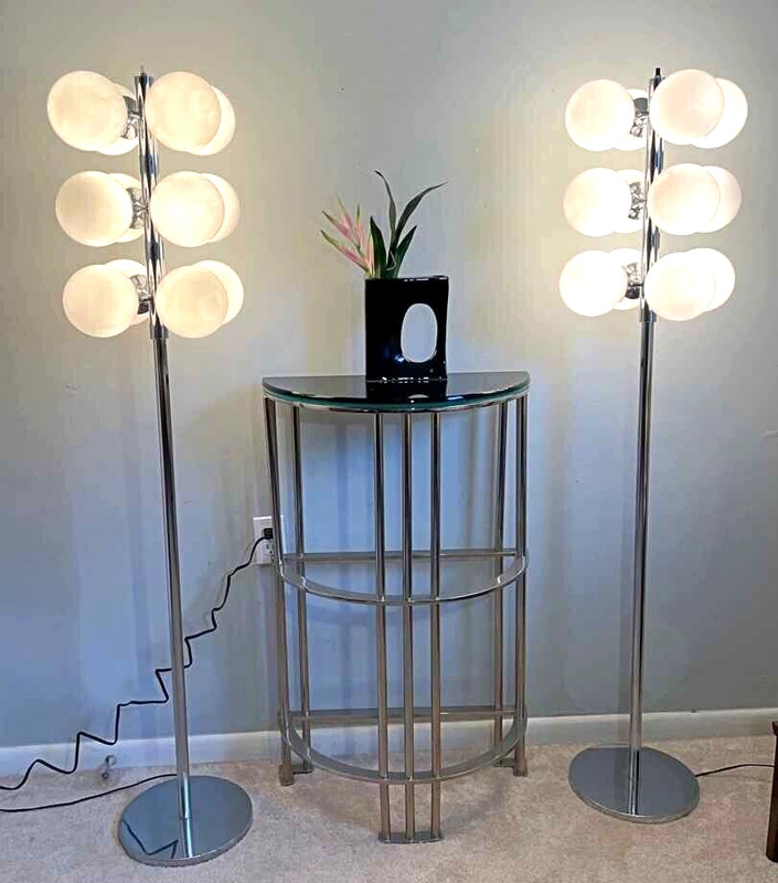 Demilune Console Table By Jean Michel Wilmotte Art Deco Chrome Black Glass Top gallery