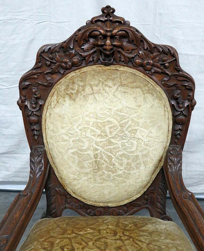 Renaissance Style Oak Throne Chair Attributed to Horner gallery