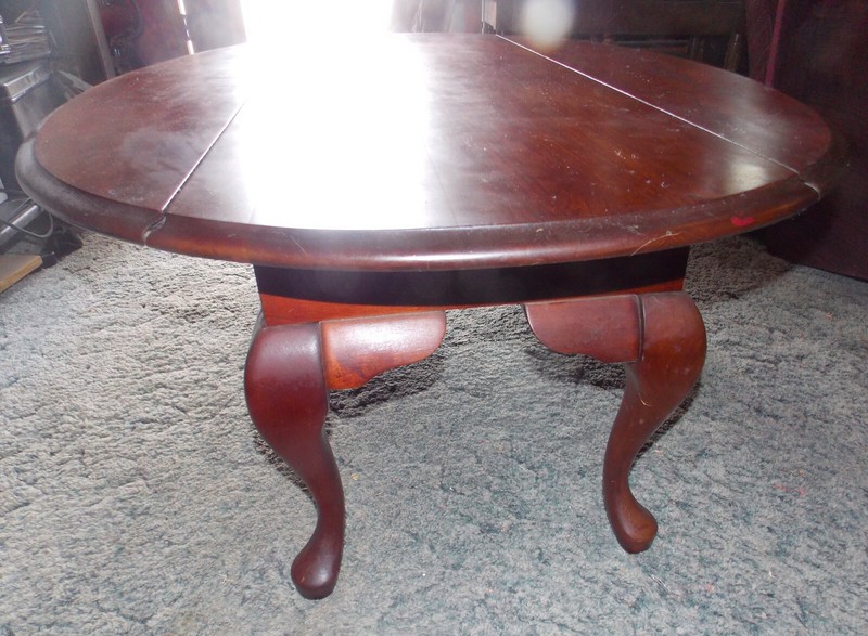 Solid Cherry Mid Century Oval Dropleaf Coffee Table (CT256) gallery