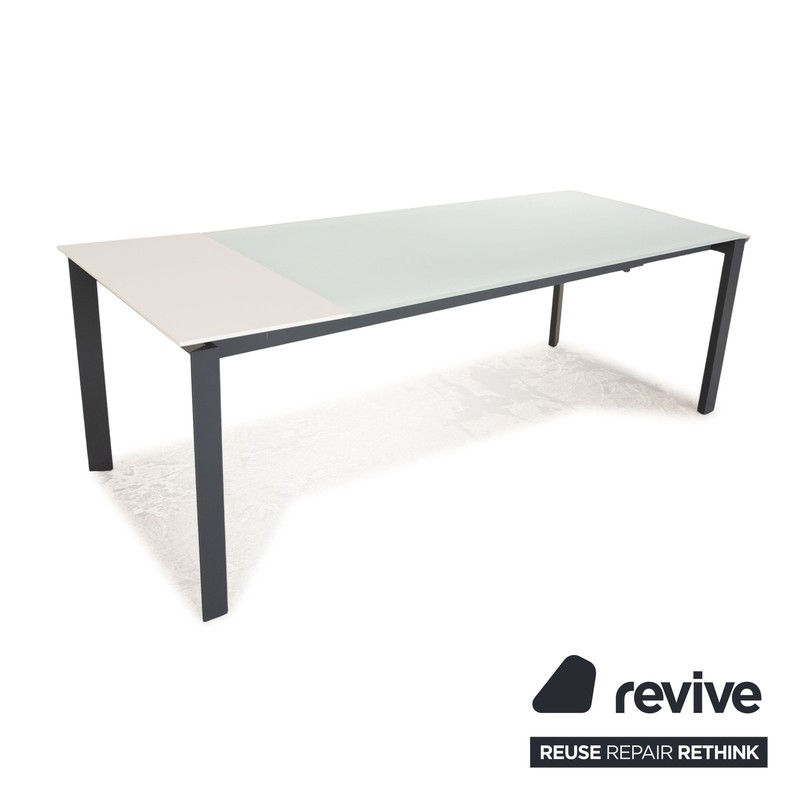 Bonaldo Twice Glass Dining Table White Matt Extendable 180/225/270 x 76 x 90 cm gallery