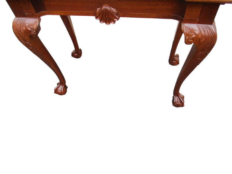 63334 GEORGIAN FURNISHINGS Solid Mahogany Flip Top Game Table w/ Drawer gallery
