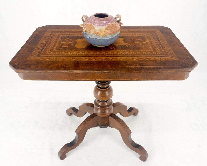 Dutch 19th Century Marquetry Inlay Top Breakfast Center Occasional Lamp Table gallery