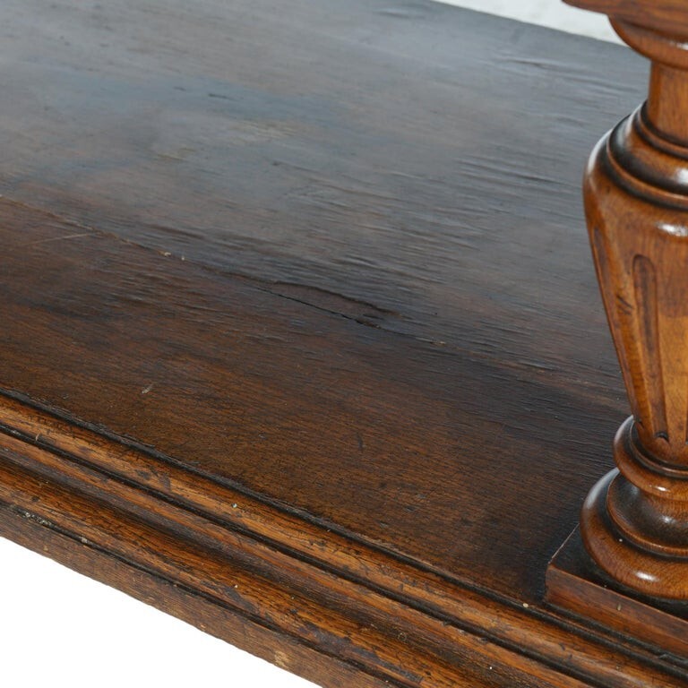 Antique Oak Marble Top Server with Mirrored Back Splash & Spindled Rail C1900 gallery