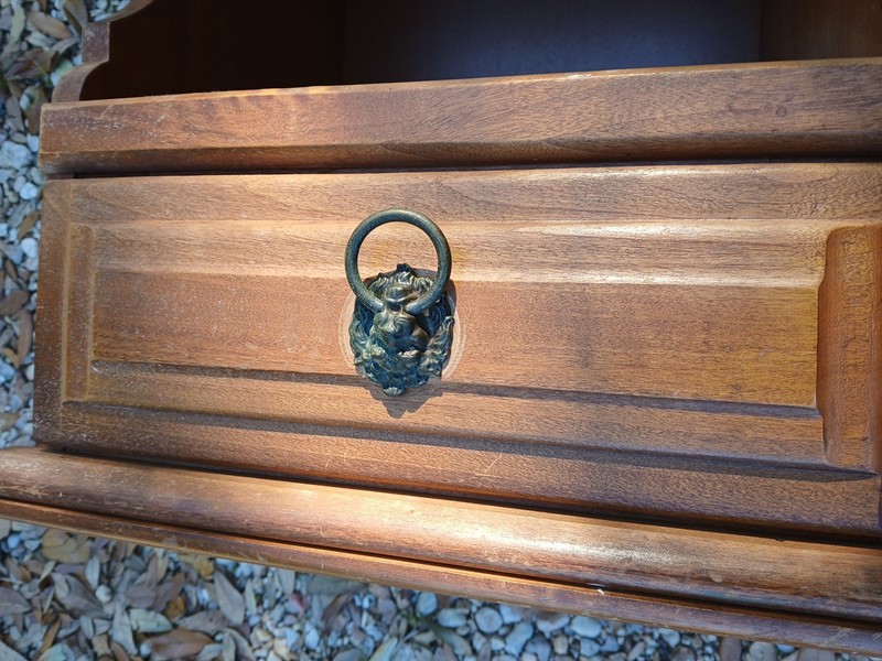 Vintage Solid Maple Single Drawer Nightstand Lion Handle Hardware gallery
