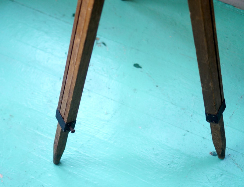 Beautiful Antique Mounted Tripod Desk Table Stand with Adjustable Legs gallery
