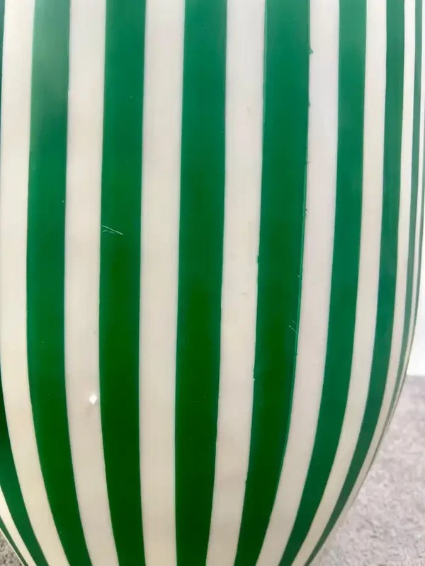 Art Deco Style Green & White Cylindrical Resin Side, End Table or Stool, a Pair gallery