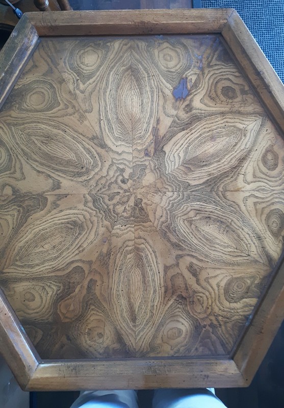 Vintage Altavista Lane Walnut Hexagonal Side Table gallery