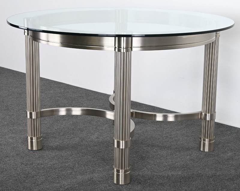 Solid Stainless Steel Center or Dining Table by Ron Seff, 1980s gallery