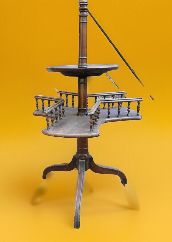 VINTAGE SPIDER LEG BOOK HOLDER AND LAMP STAND