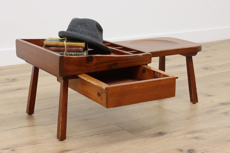Farmhouse Vintage Pine Shoemaker Bench, Coffee Table #50611 gallery