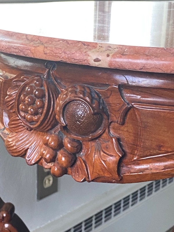 Rococo Belter Style Rosewood Marble Top Table gallery
