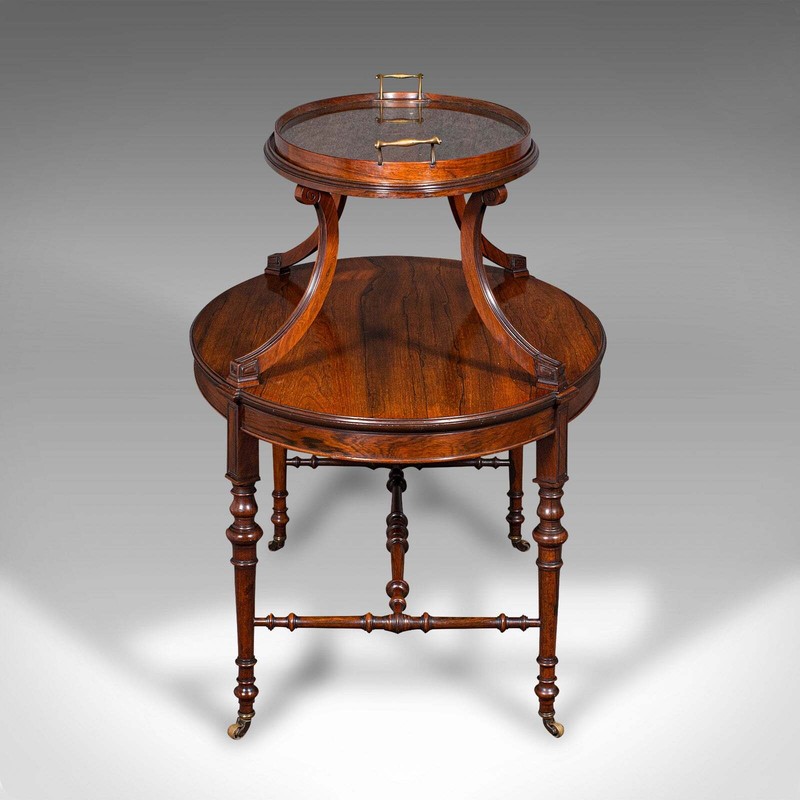 Antique Display Serving Table, English, Two Tier, Butler's Buffet Stand, Regency gallery