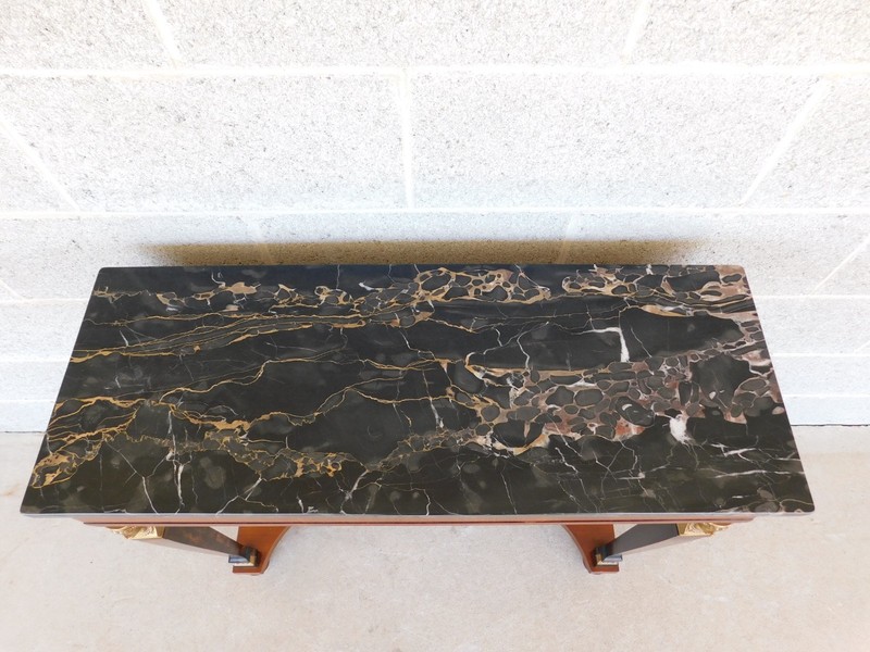Fine Arts Furniture NeoClassical Regency Revival Marble Top Console Table 32"w gallery