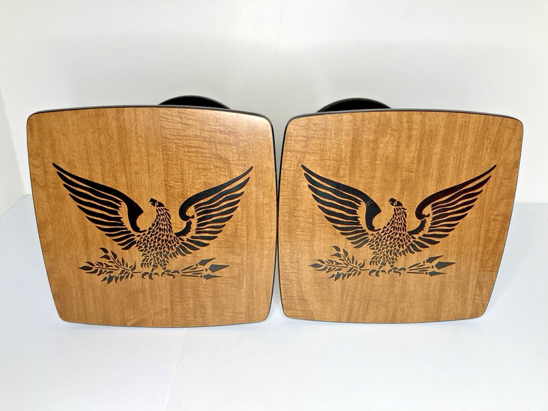 2 Vintage Mid Century Speaker End Tables Laminate Top American Eagle Graphics gallery