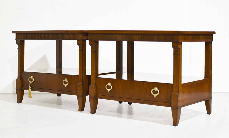 Mid Century Transitional Side Tables by Baker Furniture- A Pair gallery