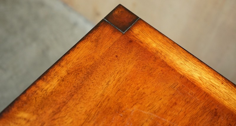 STUNNING ALL MILITARY CAMPAIGN SIDE TABLE WITH SINGLE DRAWER PART OF SUITE gallery