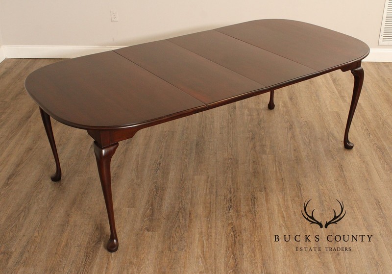 Queen Anne Style Oval Cherry Extension Dining Table With Two Leaves gallery