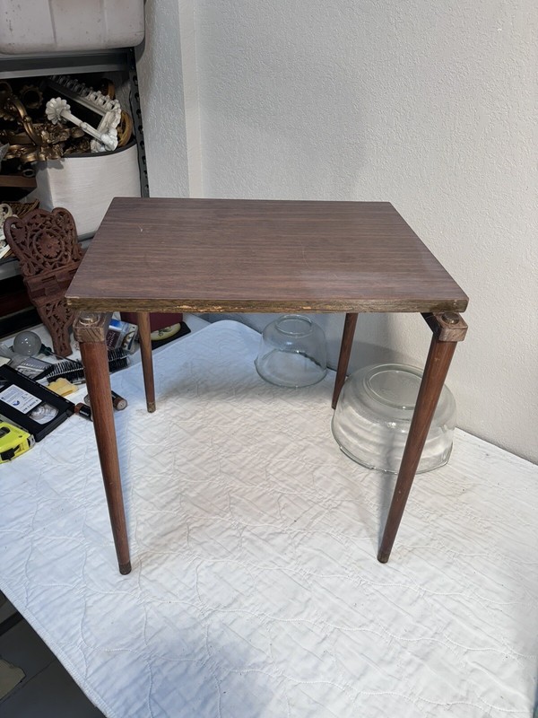 Mid Century Swedish Ljungqvist? Style Formica Laminate Top Wood Side Table gallery