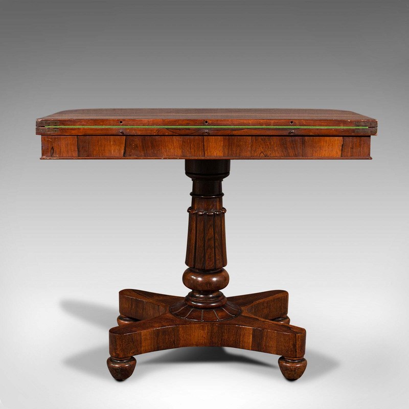 Antique Fold-Over Card Table, English, Games, Console, William IV, Circa 1835 gallery