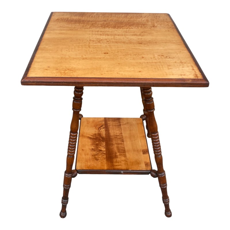 Early 1900s Victorian Style American Maple Parlor & Accent Table, gallery