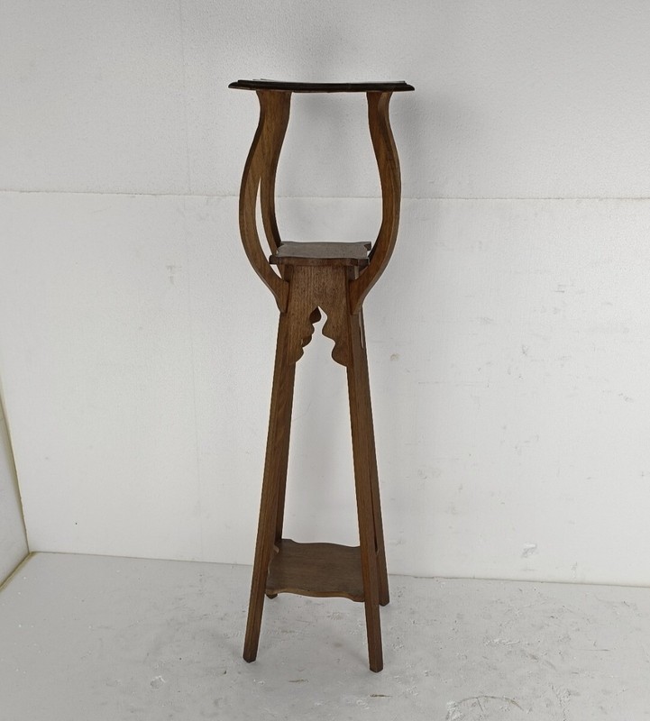 Art Nouveau Pedestal Plant stand Side table three Tier Japandi Antique Barn Coun gallery