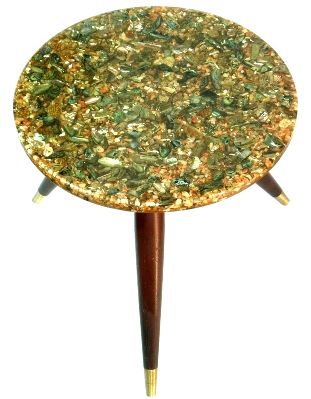 Vintage MCM Abalone Shell Resin Table gallery