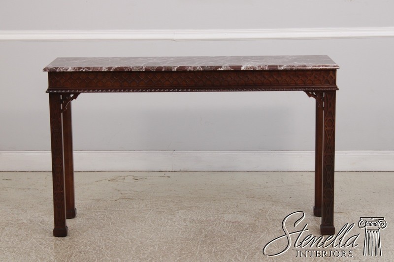 L73202: HENREDON Mahogany Marble Top Console Table gallery