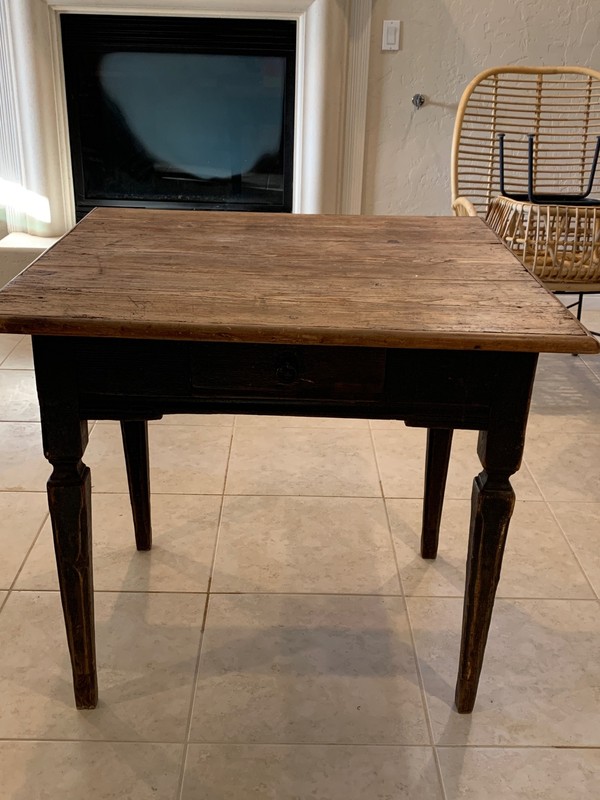 Antique Wood Desk Table Anthropologie Boho Farmhouse 35″ x 33″ x 31″ 1800’s