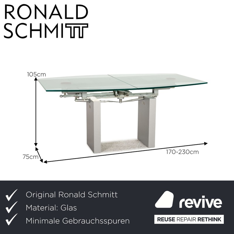 Ronald Schmitt K5000/E Glass Table Silver Dining Table Function gallery