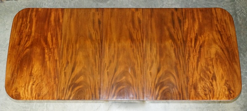 RESTORED ANTIQUE 1830 WILLIAM IV FIGURED MAHOGANY EXTENDING DINING TABLE GILLOWS gallery