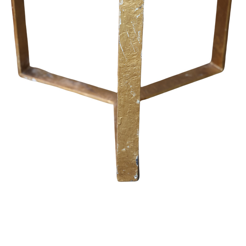 19th Century Table with Antique Gold Base & White Marble Top (Large) gallery