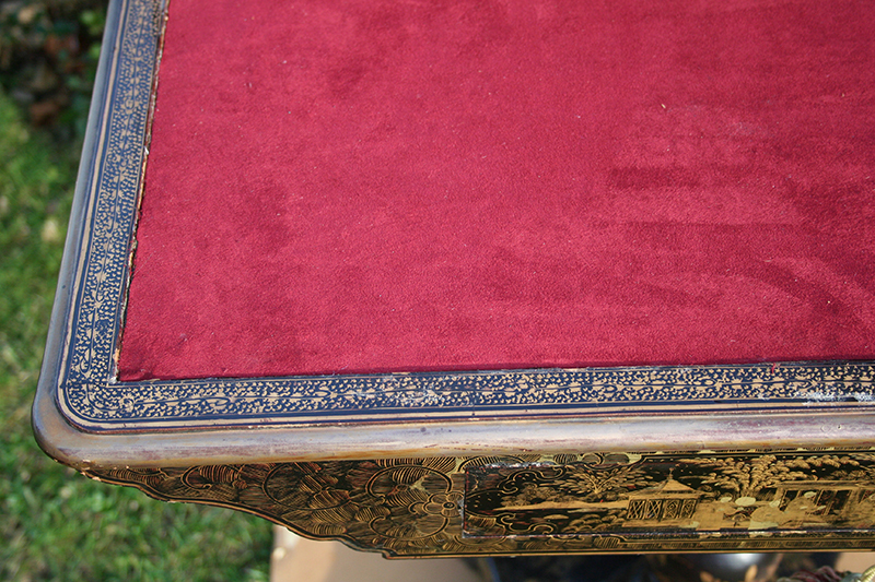 Antique China Trade Card Table, Rare, Lacquered and Gilded Circa 1840 gallery